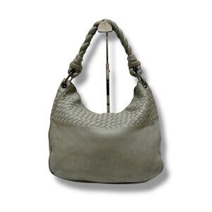 Bottega Veneta One Shoulder Bag Intrecciato Leather Light Gray Braided